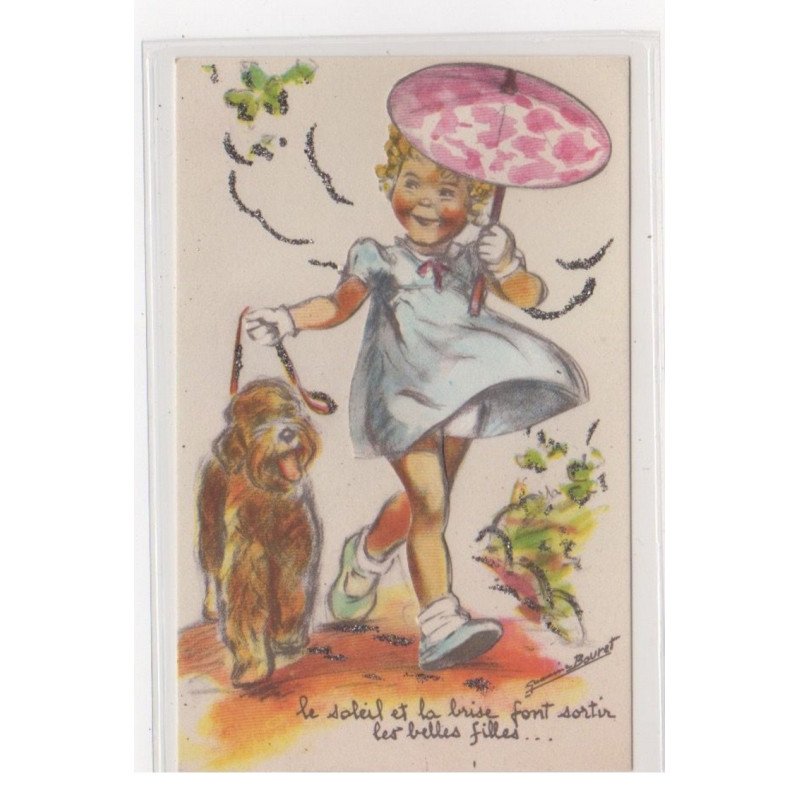 BOURET Germaine : cpa avec collage (systeme -  série 681) (ex-collection Amigon) - très bon état