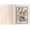 BOURET Germaine : carte de voeux avec collage (systeme - série 646 ) (ex-collection Amigon) format 13x17cm sur 4 volets
