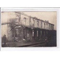 LONGUYON : lot de 6 cartes photo de la gare en ruine (guerre 14-18) - très bon état