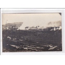 LONGUYON : lot de 6 cartes photo de la gare en ruine (guerre 14-18) - très bon état