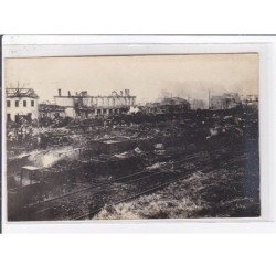 LONGUYON : lot de 6 cartes photo de la gare en ruine (guerre 14-18) - très bon état