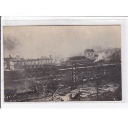 LONGUYON : lot de 6 cartes photo de la gare en ruine (guerre 14-18) - très bon état