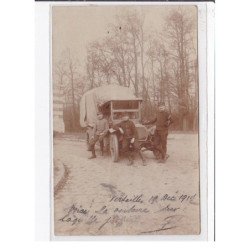 VERSAILLES : carte photo de militaires et leur camion - très bon état