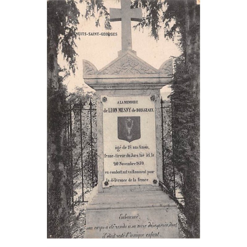 NUITS SAINT GEORGES - A la mémoire de Leon Mesny de Boisseaux - très bon état