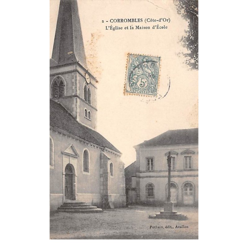 CORROMBLES - L'Eglise et la Maison d'Ecole - très bon état