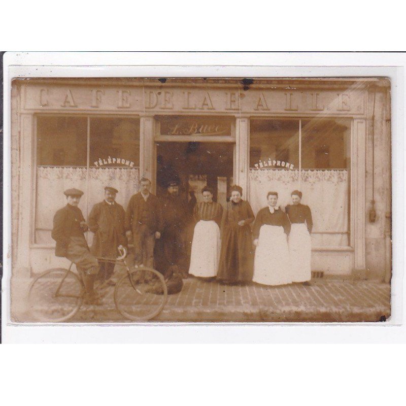 SAINT ANDRE DE L'EURE : carte photo du café de la Halle (maison Buée) place Aristide Briand - bon état