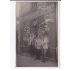 BEAUNE ou DIJON : carte photo d'un salon de coiffure (coiffeur) - très bon état