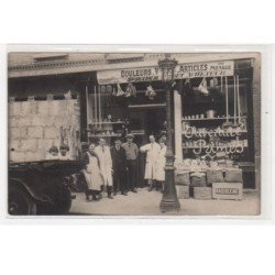 PARIS : carte photo d'un magasin de couleurs - quincaillerie - très bon état