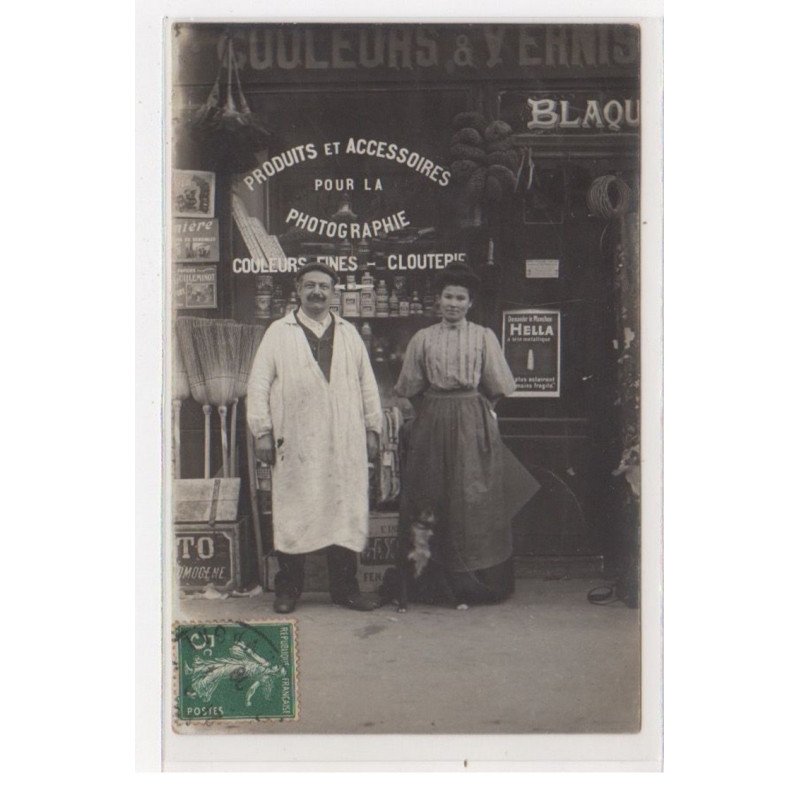 PARIS : carte photo d'un magasin de couleurs et vernis - produits pour la photographie - très bon état