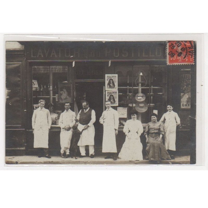 PARIS : carte photo du "lavatory du Postillon" DUBOIS - très bon état