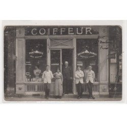 PARIS : carte photo du salon de coiffure AUBERT (coiffeur - parfumerie) au 8  rue Saint Martin - état