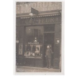 PARIS : carte photo du salon de coiffure au 9 boulevard Richard Lenoir (coiffeur) - état