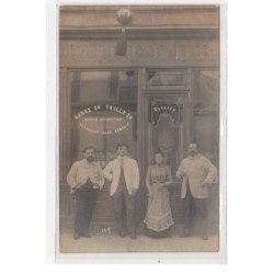 PARIS : carte photo du salon de coiffure Georges au 119 rue Nationale (coiffeur) - très bon état