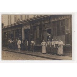 PARIS : carte photo de l'atelier du relieur DARTUS au 4-6 et 12 rue Christiani - bon état