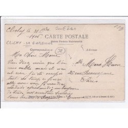 CLICHY LA GARENNE : carte photo de la bijouterie horlogerie SERRE - état (pliée)