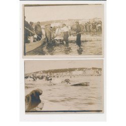 TROUVILLE - 2 photos - 10 x 15 cm environ - Vedrine - accident d' Aéroplane (aviation) - très bon état