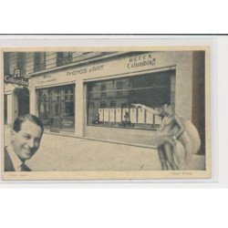 SPECTACLE : carte postale - publicité pour le magasin PHONOS d'ART (Josephine Baker - photo montage) - bon état