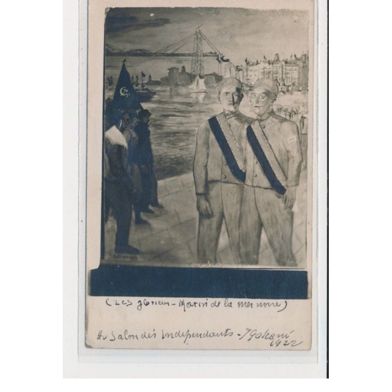 SALON DE PARIS : autographe du peintre GOLEANI "les glorieux marins de la mer Noire) - très bon état