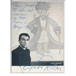 Autographe (13x18cm) de Raymond Gerome , St-Exupéry, le Petit-Prince - très bon état