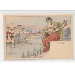 LESSIEUX Louis : série de 10 cartes postales "les Grands Fleuves" avec la pochette complète (Art Nouveau)- très bon état