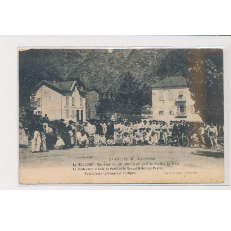 LE MOULINET - Le boulevard, le café de Paris et le nouvel hôtel des postes - état