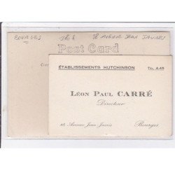 BOURGES : carte photo du magasin HUTCHINSON (caoutchouc - autos - motos -pneus - velos) 28 avenue Jen Jaurès - TBE