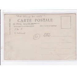 Environs de ROANNE : carte photo d'un attelage de livraison "au délice du café" (photo Longere) - très bon état