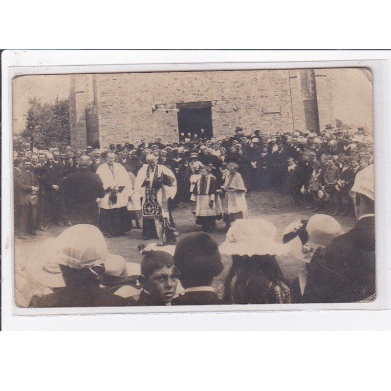 SAINT ANDRE DES EAUX : carte photo de la bénédiction de la première pierre pour le monument aux morts - bon état