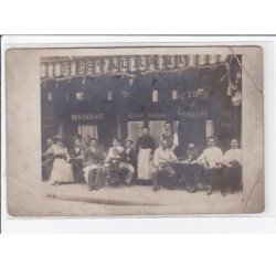 PARIS 5ème : carte photo du restaurant Victor GANDON au 7 place Saint Michel - état