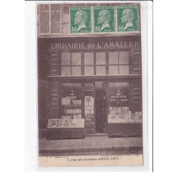 PARIS 9ème : la Librairie de l'Amateur au 7 rue de Londres - état (trou d'épingle)