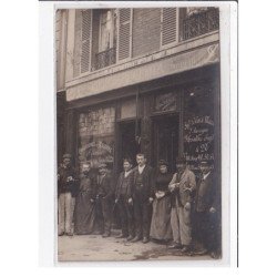 PARIS 10ème : carte photo du café - cordonnerie - marchand de vins QUINTARD au 266 rue du faubourg Saint Martin