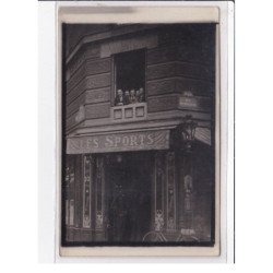 PARIS 9ème : carte photo du café LES SPORTS rue de Mogador - très bon état