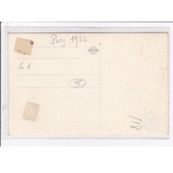 PARIS (a localiser) : carte photo de pompiers en action en 1932 (échelle) - très bon état