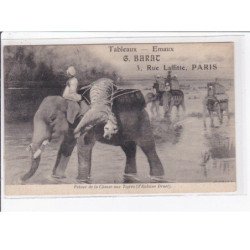 PARIS 9ème : carte postale publicitaire pour le marchand de tableaux BARAT au 3 rue Laffitte (éléphant) - très bon état
