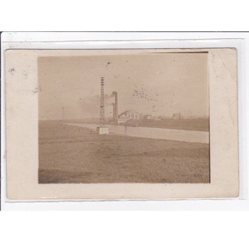 Carte photo d' une Usine électrique sur les bords de la Meuse - état