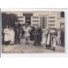 NERIS LES BAINS : carte photo d'une fête devant l'hotel du Rhone et des Thermes (déguisement d'élephant) - bon état