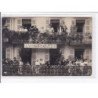 NERIS LES BAINS : carte photo d'une fête devant l'hotel du Rhone et des Thermes - bon état