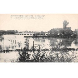 Les Inondations de la Loire - 21 Octobre 1907 - Le Pont de VIERZON vu de Saint Jean le Blanc - très bon état