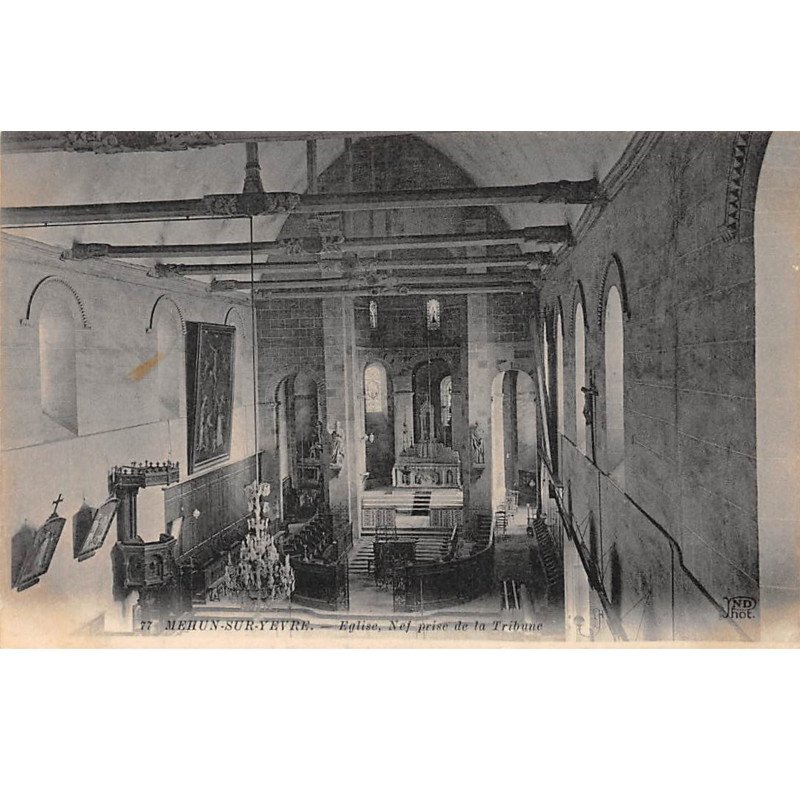 MEHUN SUR YEVRE - Eglise, Nef prise de la Tribune - très bon état MEHUN SUR YEVRE - Eglise, Nef prise de la Tribune - très bon état