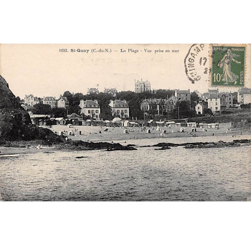 SAINT QUAY - La Plage - Vue prise en mer - très bon état