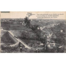 Vue très générale de la Vallée du Gouët et de la Ville de SAINT BRIEUC prise des hauteurs du Plérin - très bon état