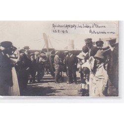 LES SABLES D'OLONNE : carte photo et autographe de l'aviateur LANDRY en 1913 -  bon état (étiquette et scotch)