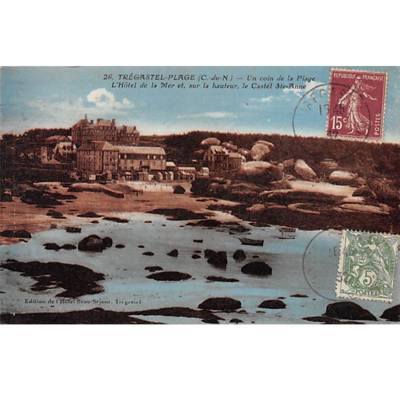 TREGASTEL PLAGE - Un coin de la Plage - L'Hôtel de la Mer - très bon état TREGASTEL PLAGE - Un coin de la Plage - L'Hôtel de la Mer - très bon état