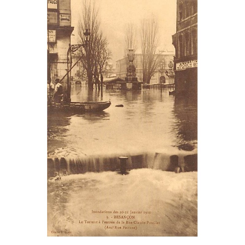 BESANCON - Inondations des 20 21 Janvier 1910 - Le Torrent à l'Entrée de la Rue Claude Pouillet - très bon état BESANCON - Inondations des 20 21 Janvier 1910 - Le Torrent à l'Entrée de la Rue Claude Pouillet - très bon état