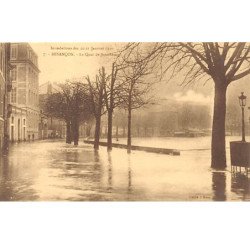 BESANCON - Inondations des 20 21 Janvier 1910 - Le Quai de Strasbourg - très bon état