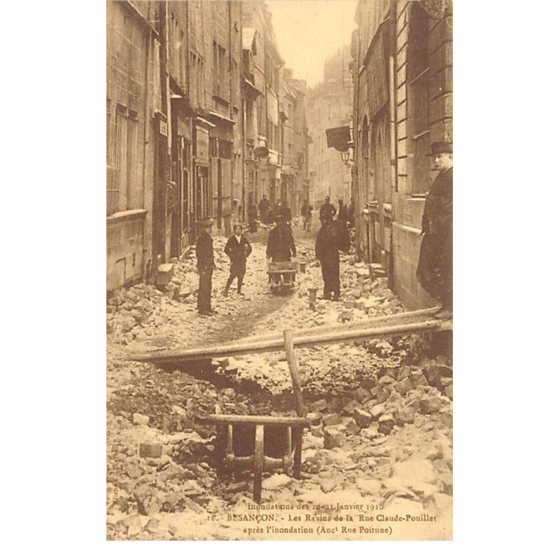BESANCON - Inondations des 20 21 Janvier 1910 - Les Ravins de la Rue Claude Pouillet - très bon état BESANCON - Inondations des 20 21 Janvier 1910 - Les Ravins de la Rue Claude Pouillet - très bon état