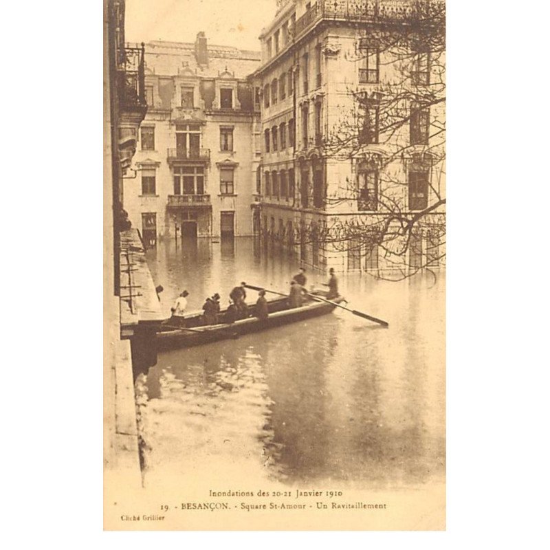 BESANCON - Inondations des 20 21 Janvier 1910 - Square Saint Amour - Un Ravitaillement - très bon état BESANCON - Inondations des 20 21 Janvier 1910 - Square Saint Amour - Un Ravitaillement - très bon état